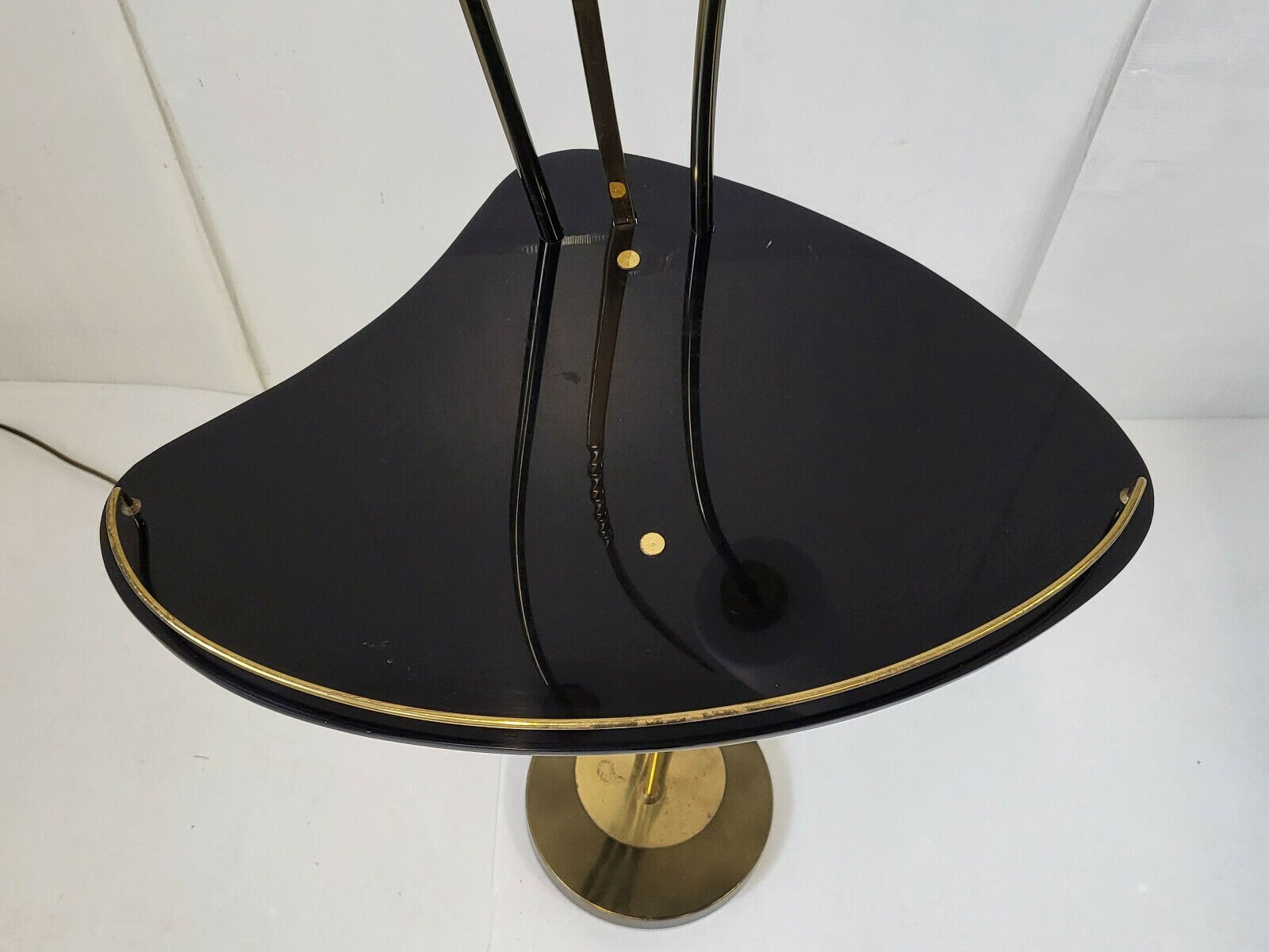 Vintage Floor Lamp 1950 Maison Arlus Brass Gold Plexiglass & Glass 50s 1950s photo buy