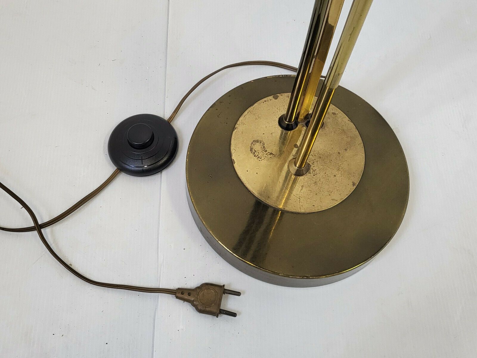Vintage Vloerlamp 1950 Maison Arlus Messing Goud Plexiglas & Glas Jaren 1950 photo vintage
