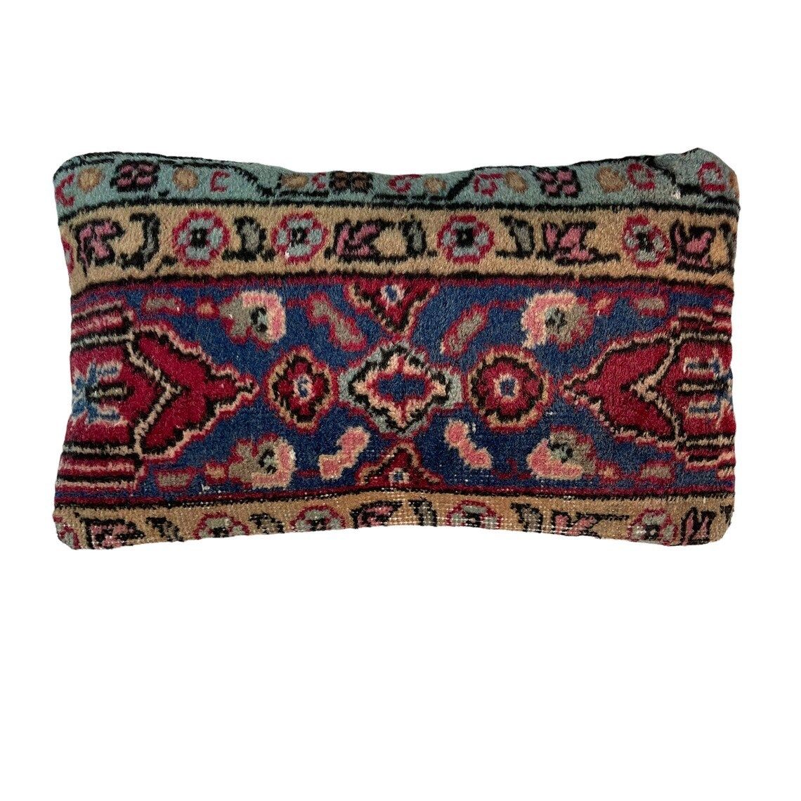 12'' X 20'' Vintage Hand Made Rug Cushion Cover, 30 X 50 Cm Decorative Rug Pillow Cover, Large Vintage Turkish Rug Cushion Cover