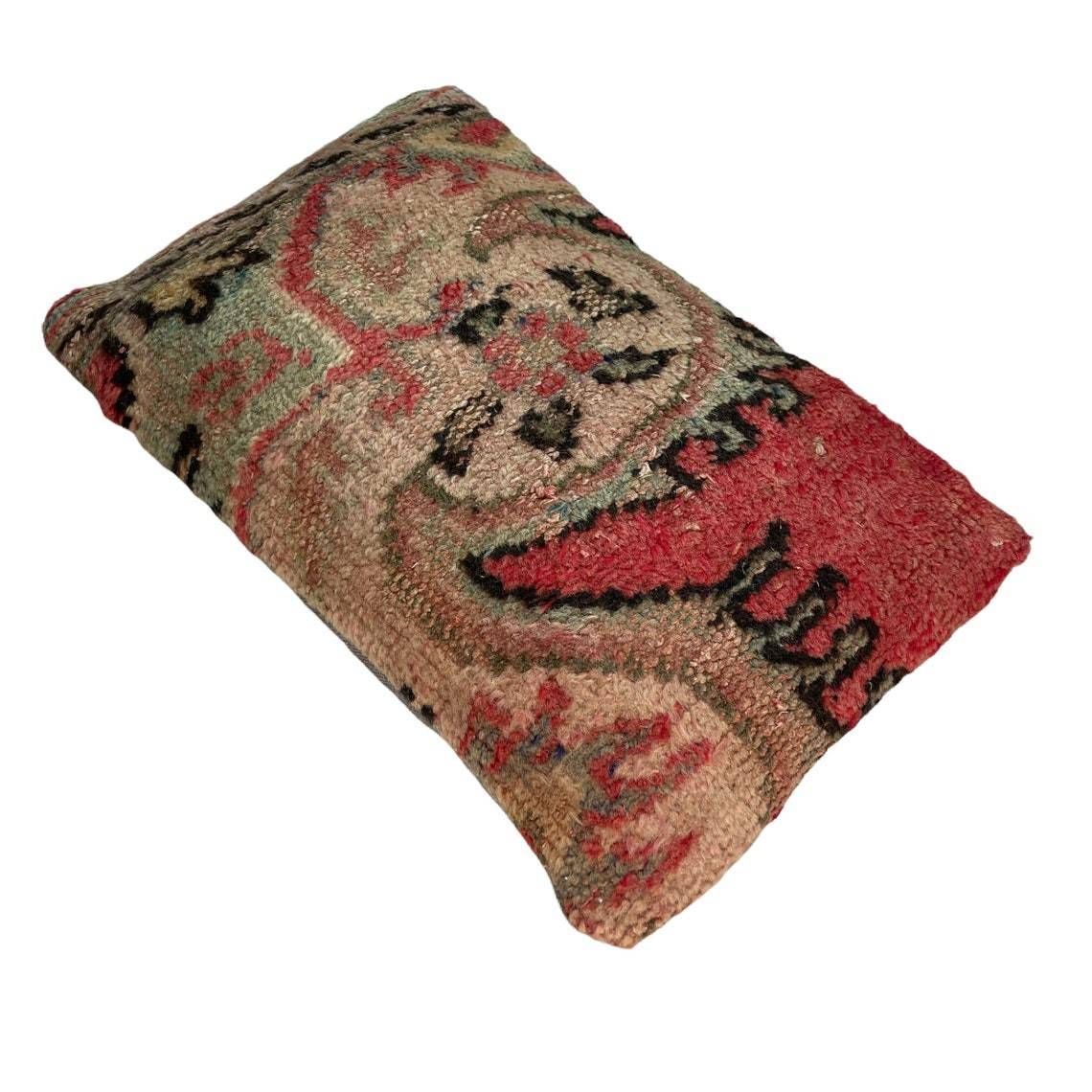 12'' X 20'' Vintage Hand Made Rug Cushion Cover, 30 X 50 Cm Decorative Rug Pillow Cover, Large Vintage Turkish Rug Cushion Cover photo buy