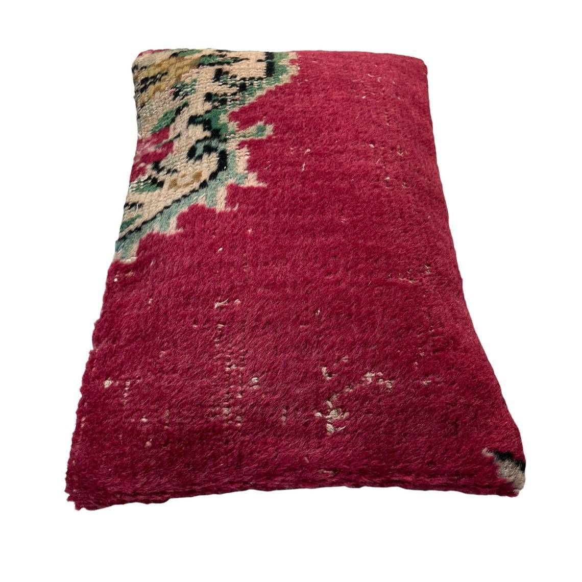 12'' X 20'' Vintage Hand Made Rug Cushion Cover, 30 X 50 Cm Decorative Rug Pillow Cover, Large Vintage Turkish Rug Cushion Cover photo vintage