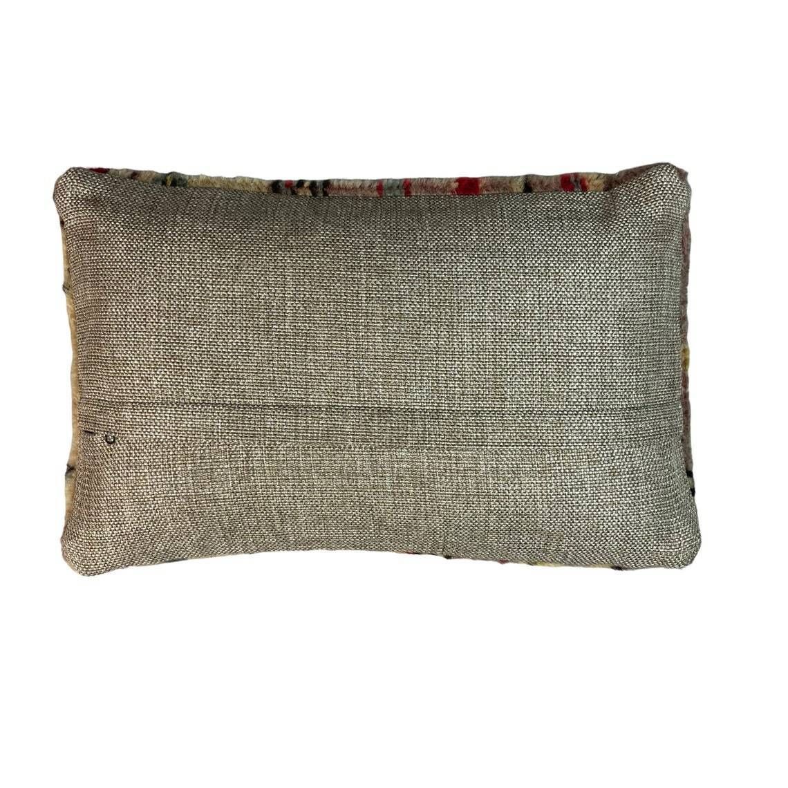 12'' X 20'' Vintage Hand Made Rug Cushion Cover, 30 X 50 Cm Decorative Rug Pillow Cover, Large Vintage Turkish Rug Cushion Cover photo Textiles