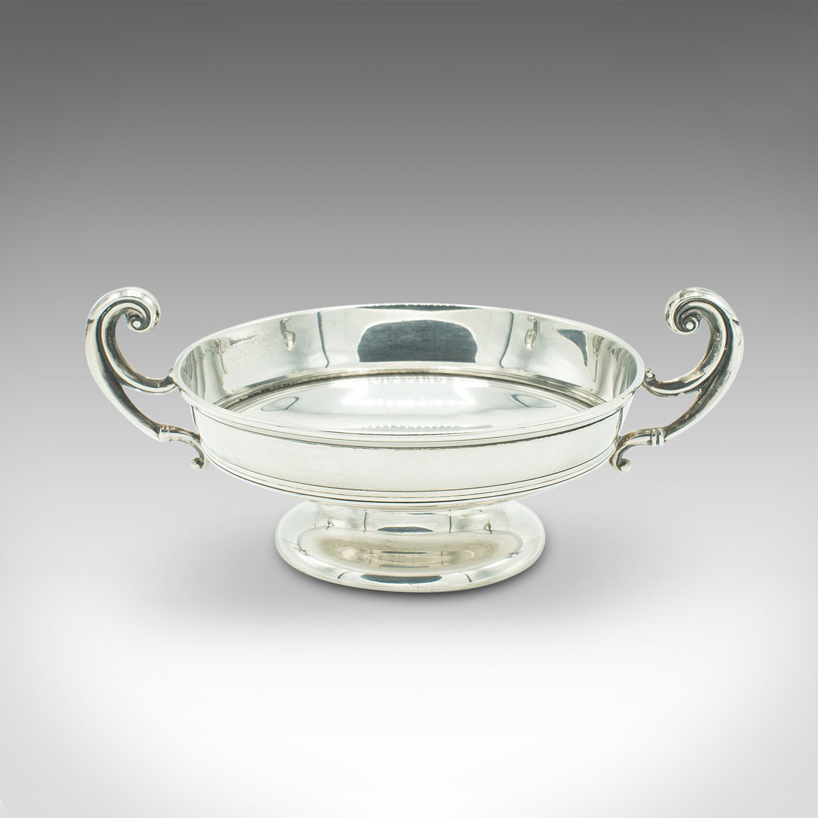 Pair Of Antique Bonbon Dishes, English, Sterling Silver, Serving Bowl photo vintage