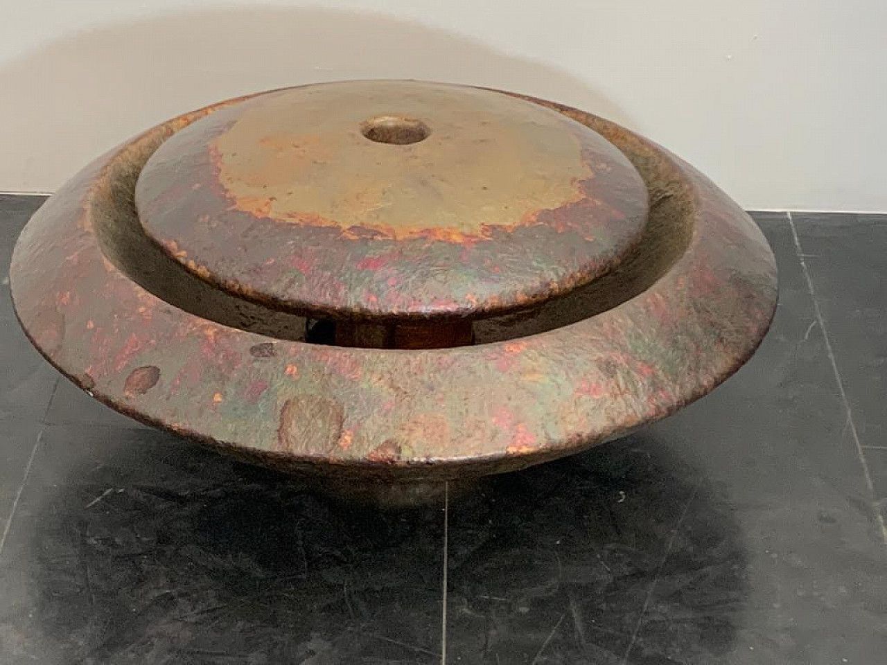 Astral Disk Fountain By Ravi Canta In Fibreglass And Copper, 1990s photo vinterior