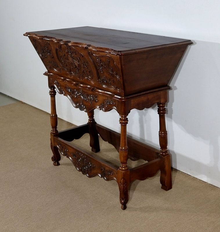 French Provencal Kneader In Solid Walnut, 19th Century photo furniture