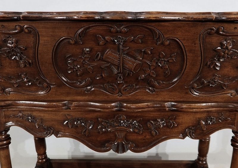 French Provencal Kneader In Solid Walnut, 19th Century photo vinterior