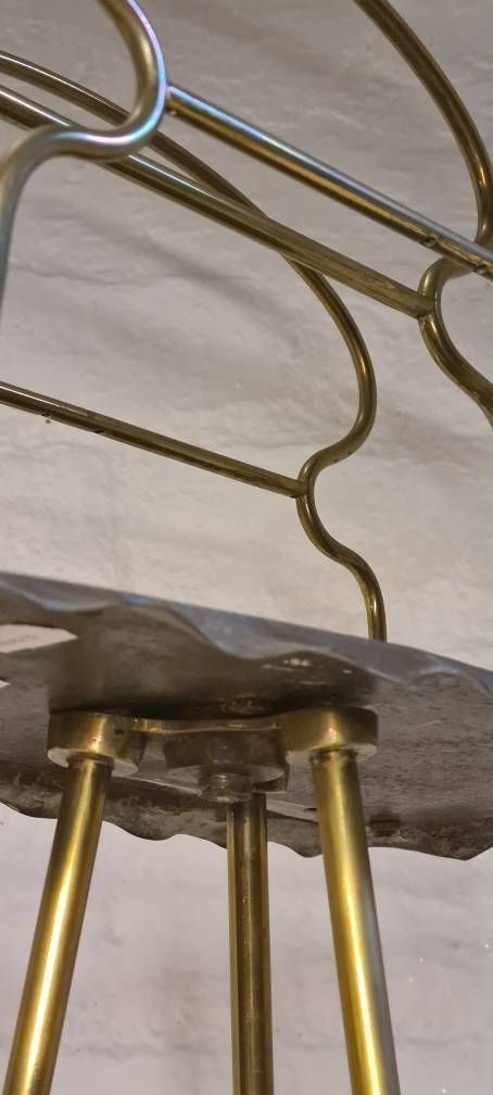 Antique Arts And Crafts Revolving Brass And Copper Magazine Rack / Book Shelf photo buy
