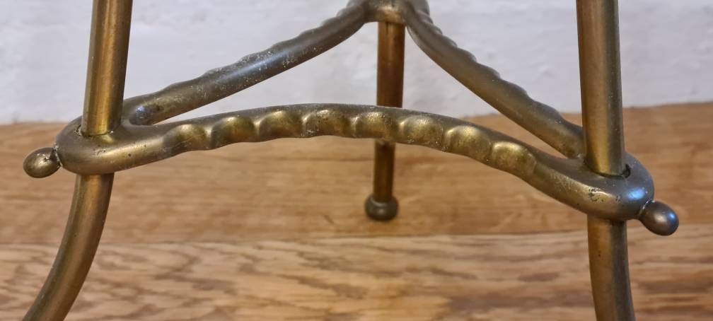 Antique Arts And Crafts Revolving Brass And Copper Magazine Rack / Book Shelf photo vintage
