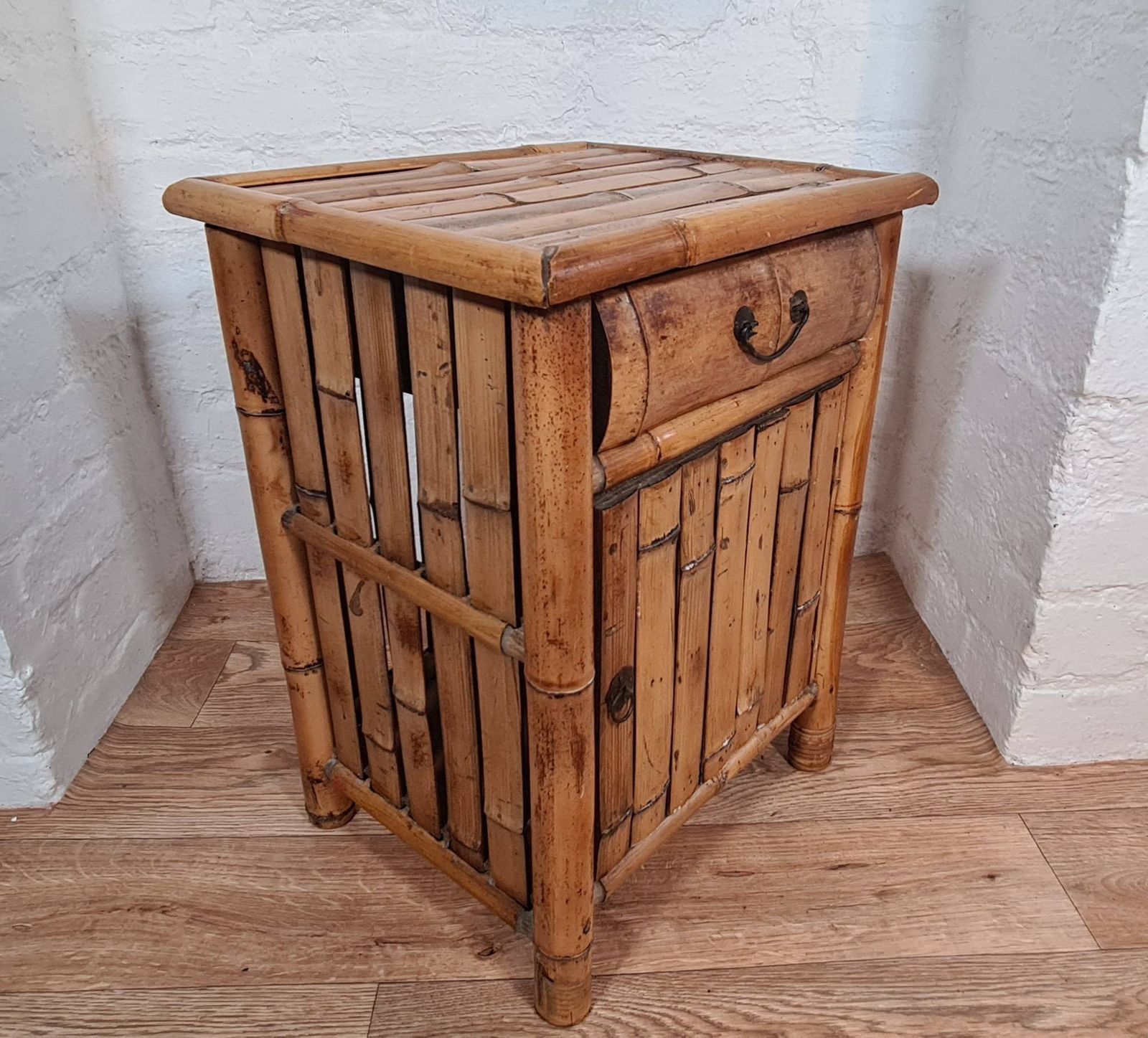 Vintage Bamboo Bedside Cabinet  Cupboard photo for sale