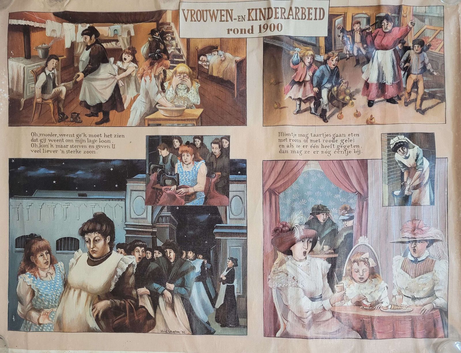 Dutch Feminist History Poster / Women And Child Labour / Vrouwen En Kinderarbeid / Historical Posters / School Posters