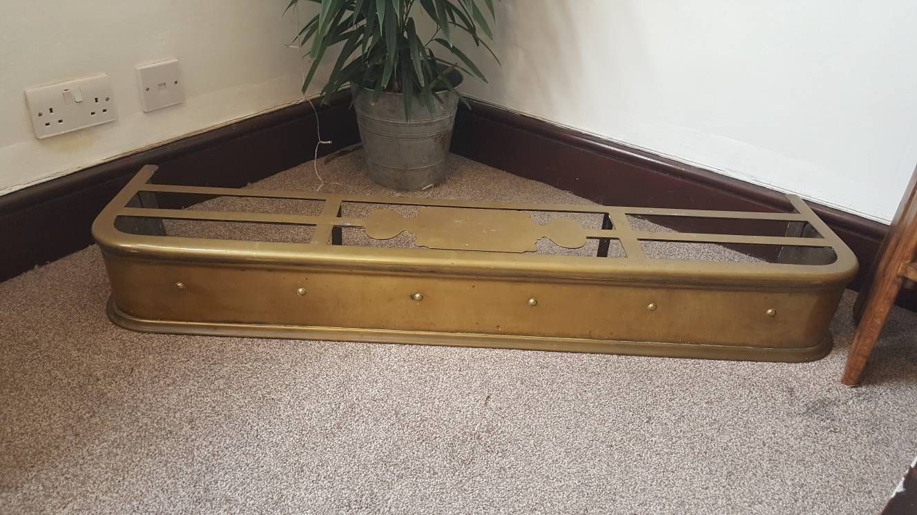 Antique Fender  Late Victorian Brass Fender photo for sale