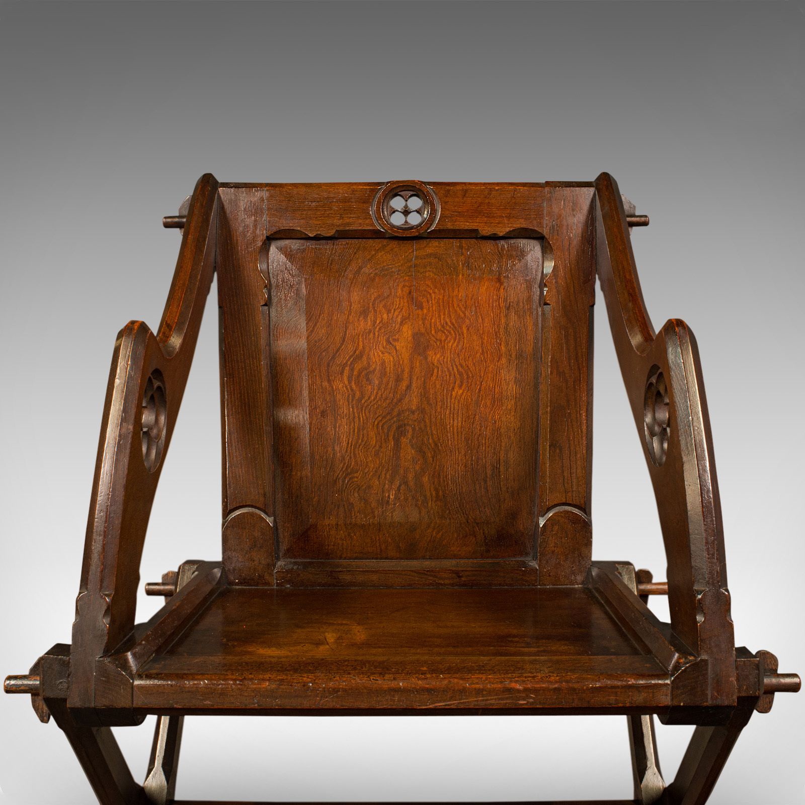 Antique Glastonbury Chair, English, Pitch Pine Armchair photo vinterior