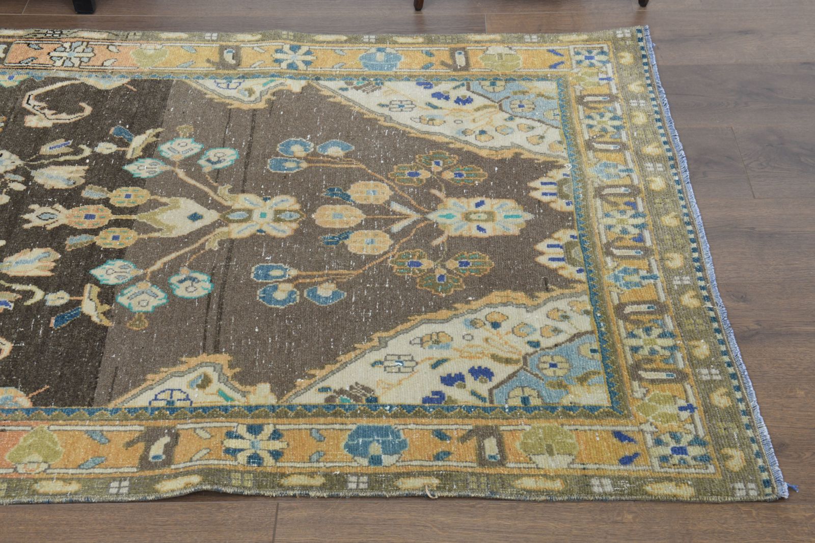 4x10 Ft   Vintage Turkish Runner, Oushak Carpet, Handmade Wool Rug, Floral Hallway Rugs, Farmhouse Decor, One Of A Kind, Made In Anatolia photo vintage