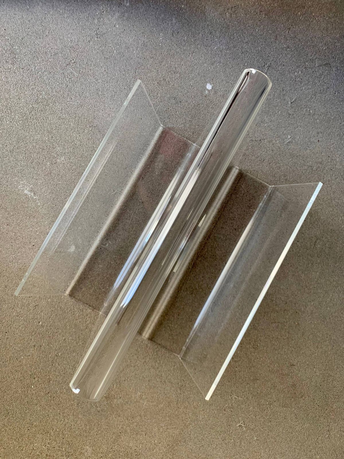 Acrylic Glass Magazine Holder Rack | Mid Century photo 220.0