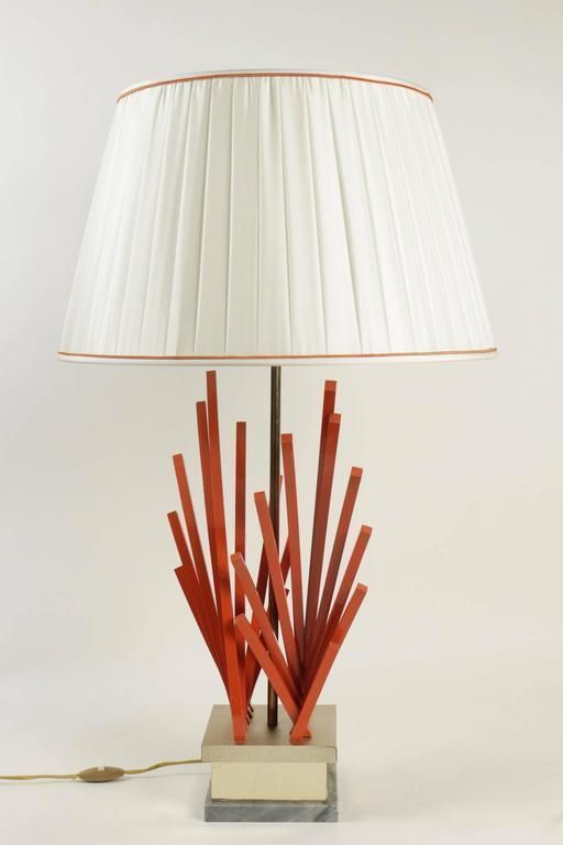 Very Pretty Lamp In Painted Metal And Gold Leaf Base Of Marble From The 1970s photo furniture