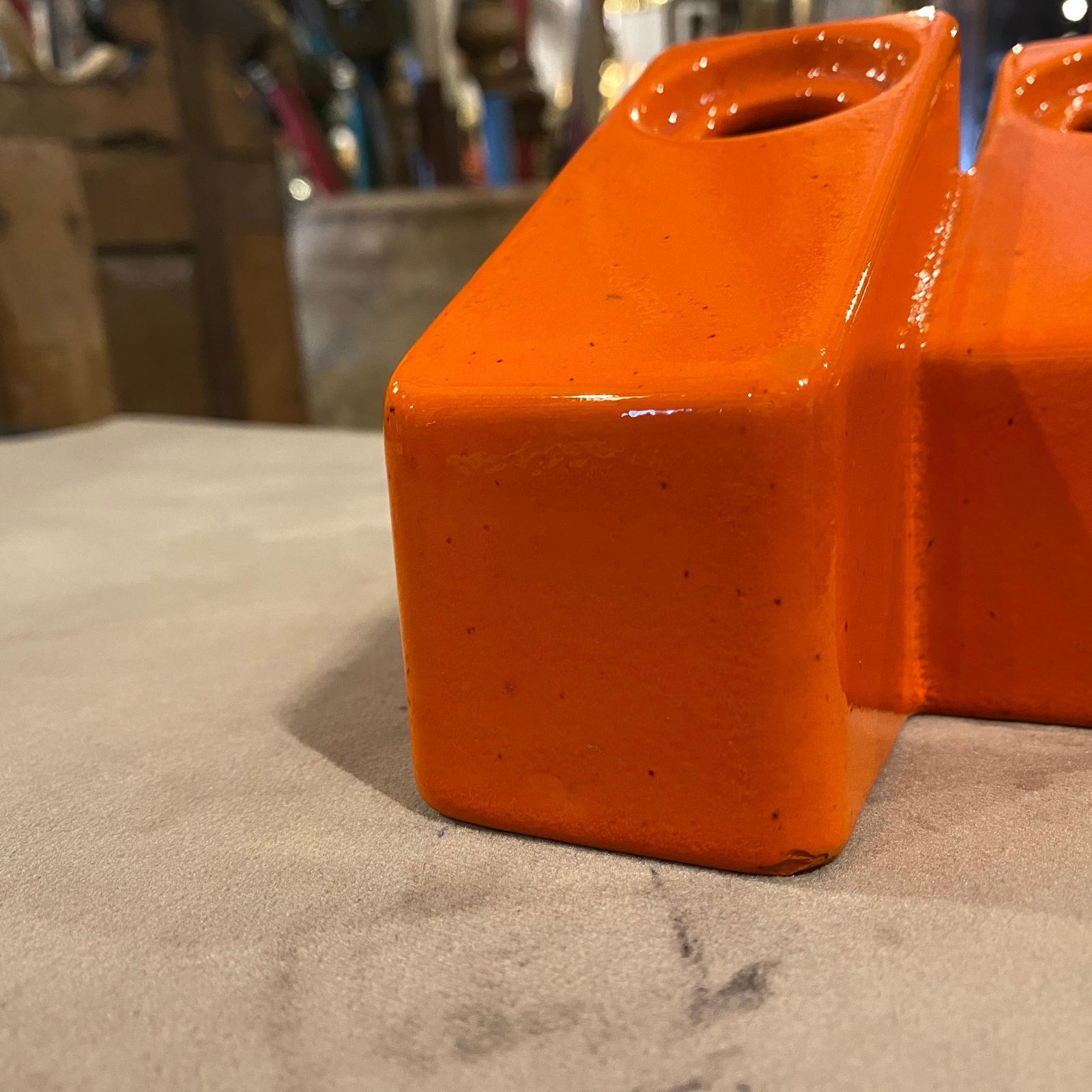 Space Age Orange Vetrochina Ceramic Vase By Il Picchio photo for sale