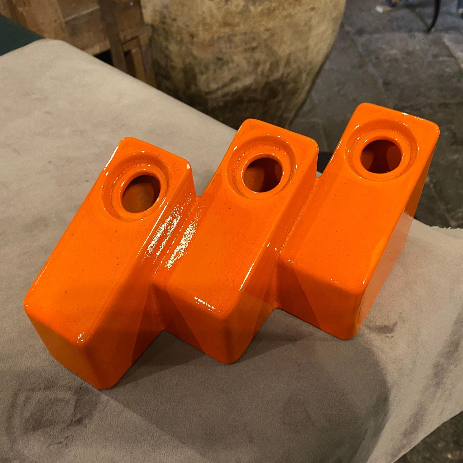Space Age Orange Vetrochina Ceramic Vase By Il Picchio photo Home Decor