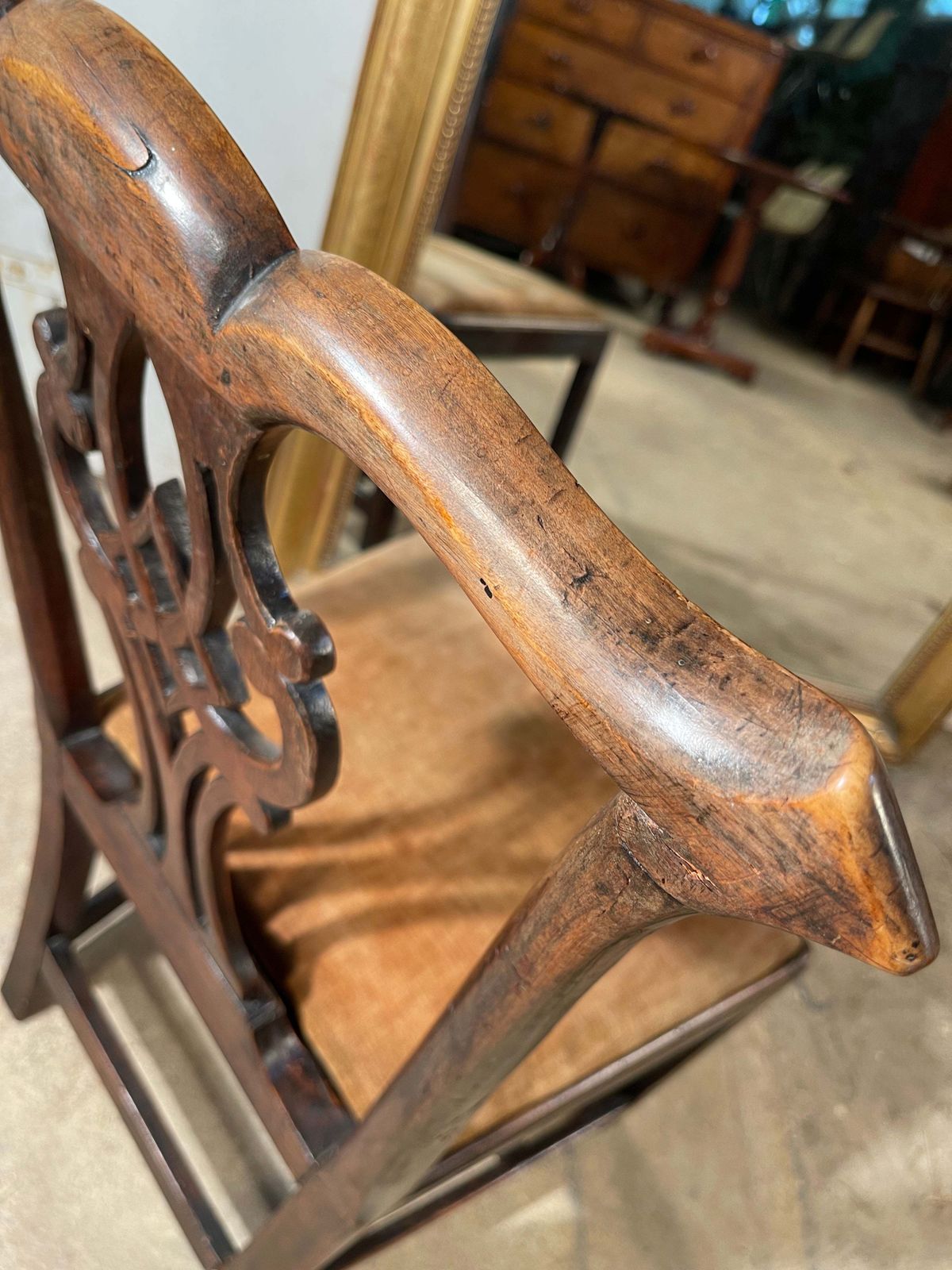 Early Antique Georgian Chippendale Side Chair Circa 1750 photo furniture