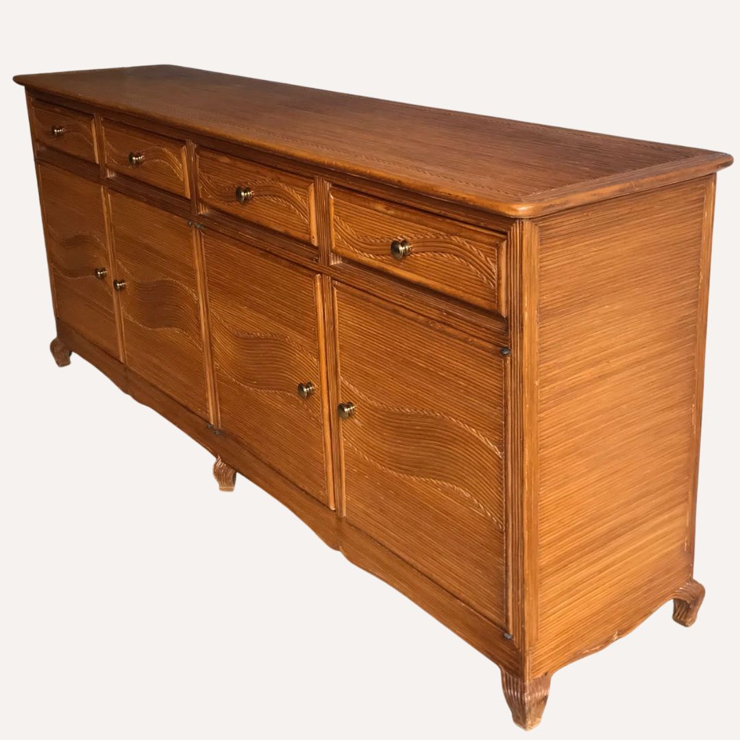 Pencil Or Split Reed Rattan Wicker Side Board Cabinet Vivial Del Sud photo furniture