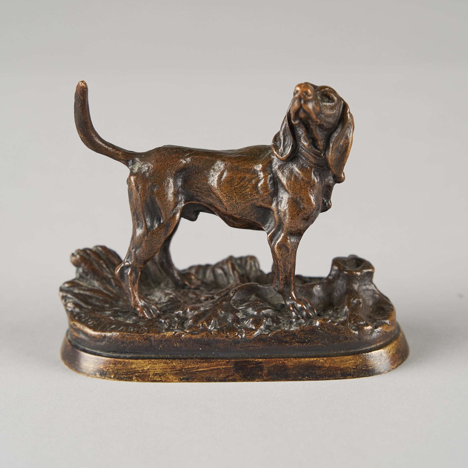 19th Century French Bronze Sculpture Of A Dog, Signed Dubucand