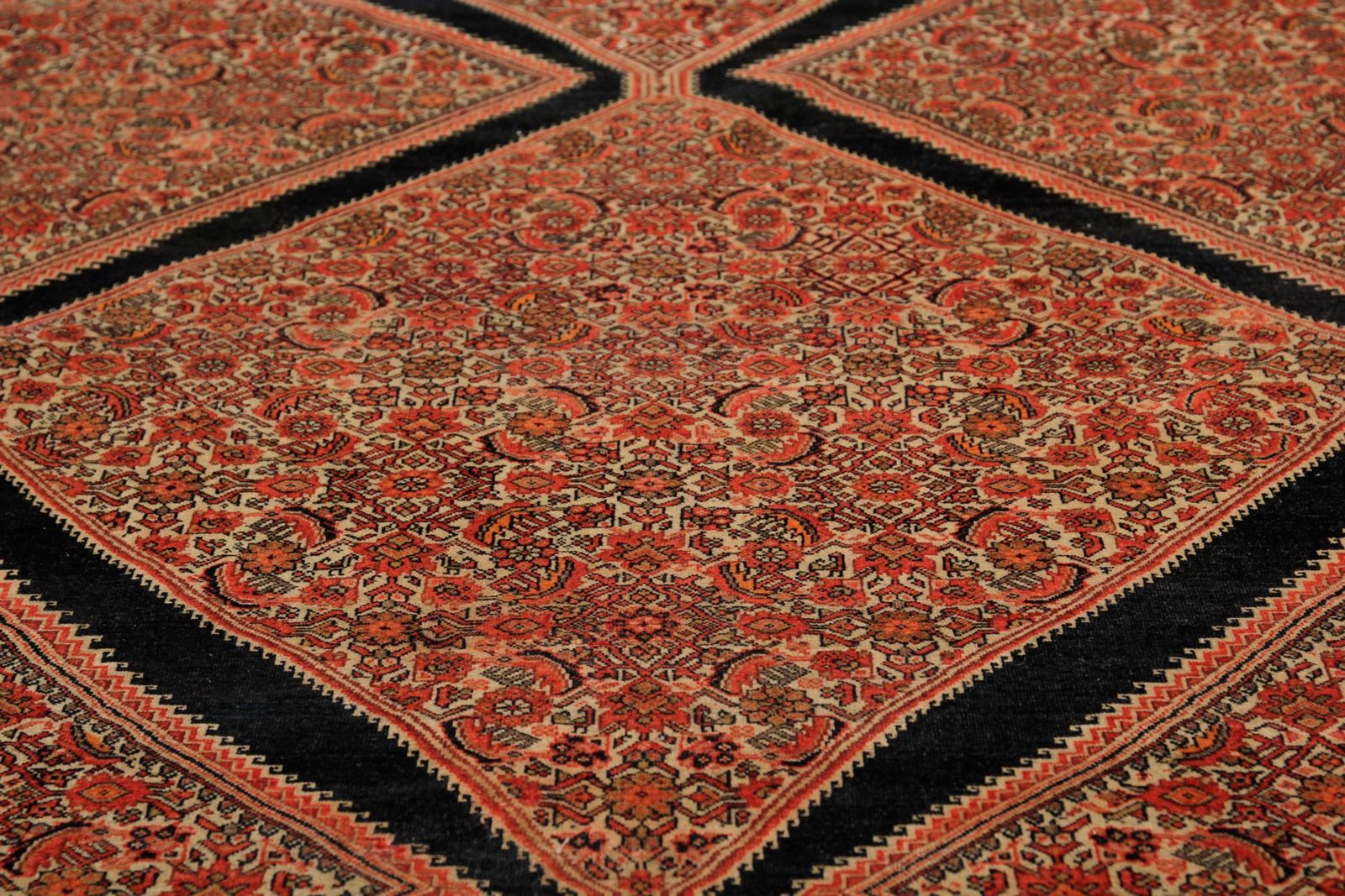 Antique Handwoven Oriental Wool Area Rug Rust Geometric Carpet photo 9500.0