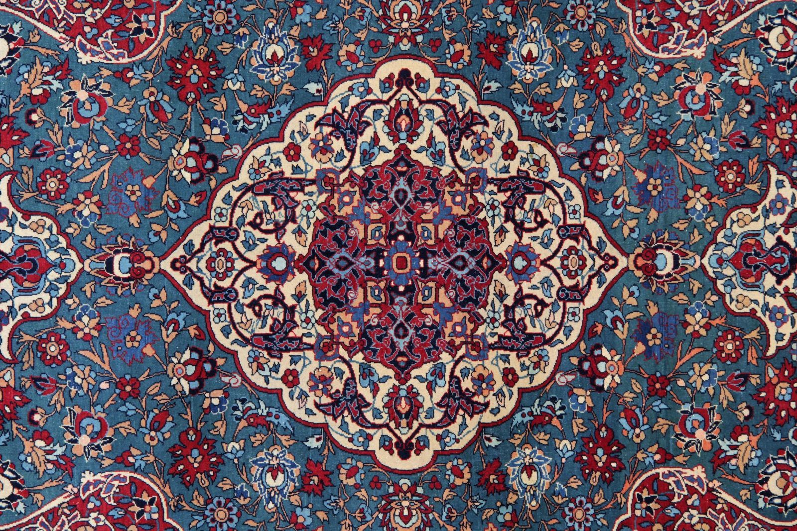 Traditional Rug Handmade Teal Wool Carpet Oriental Antique Area Rug photo for sale