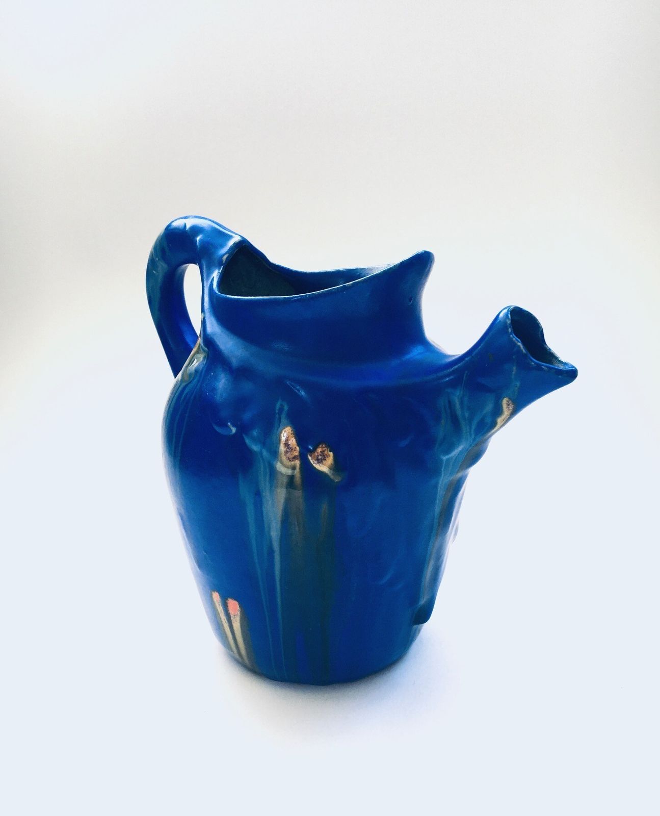 Art Nouveau Multicolored Ceramic Decanter, Belgium 1920's