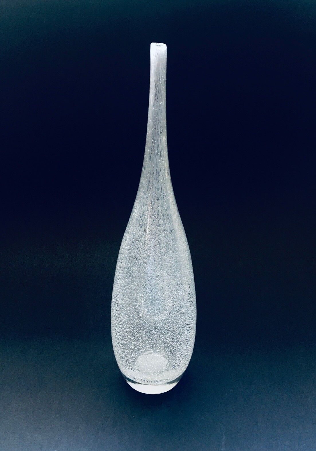 Vintage Art Glass Vaas Met Bellenpatroon En Tuitvorm, Frankrijk, Ca. Jaren 1960