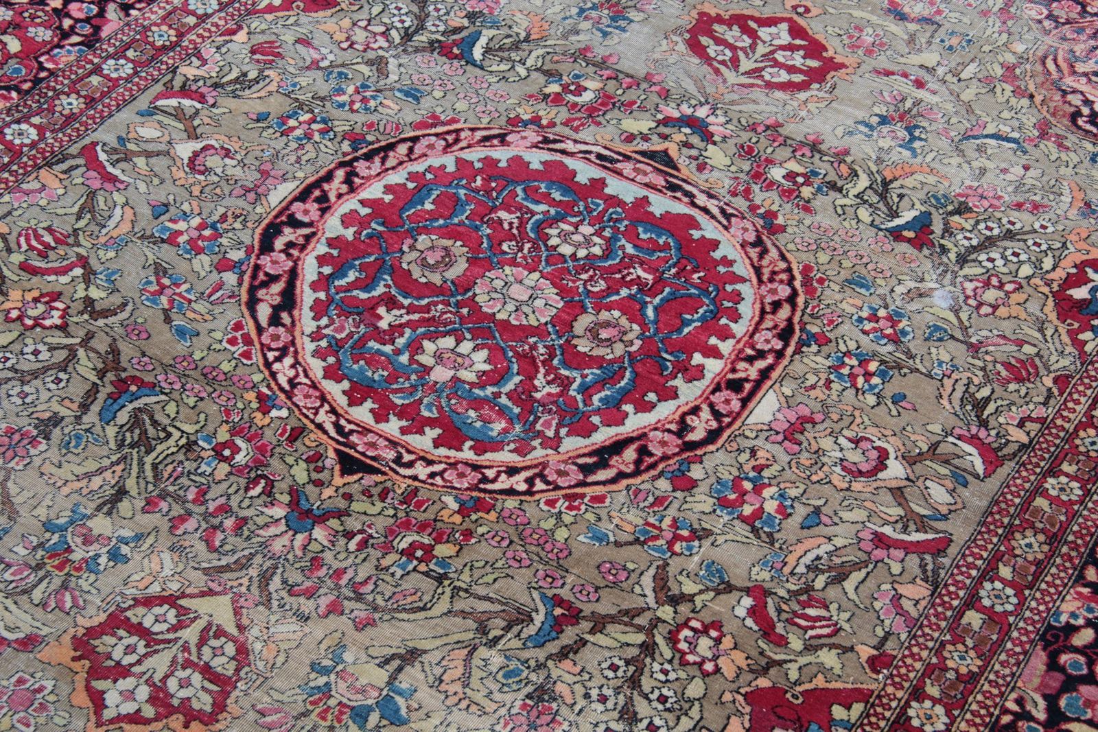 Traditional Antique Rugs Handknotted Oriental Area Green Wool Carpet photo vintage