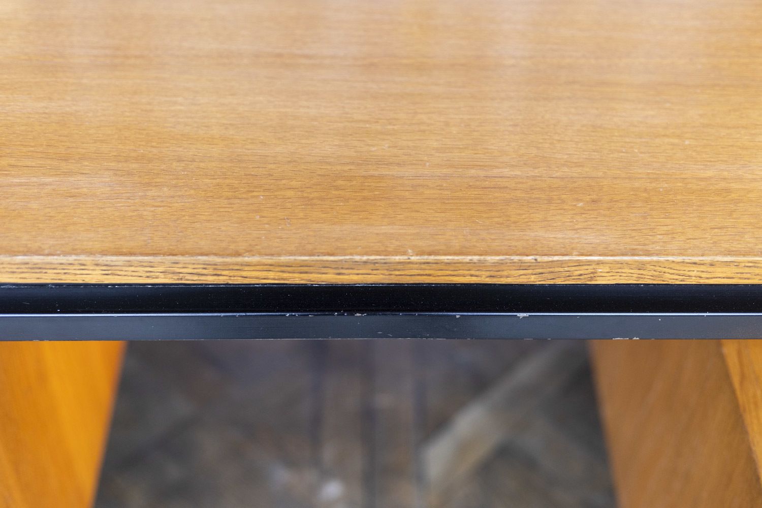 Desk In Oak And Lacquered Metal, 1970s photo vintage