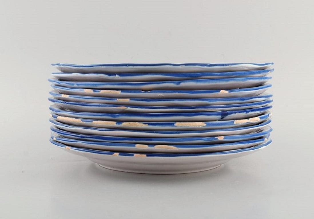 Emile Gallé For St. Clement Nancy, Twelve Antique Plates In Hand Painted Faience photo 778.0