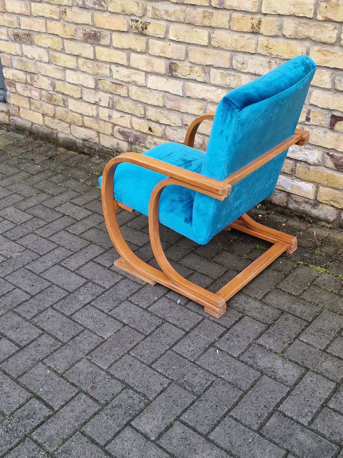 Heals Deco Bent Wood Upholstered Armchair photo furniture