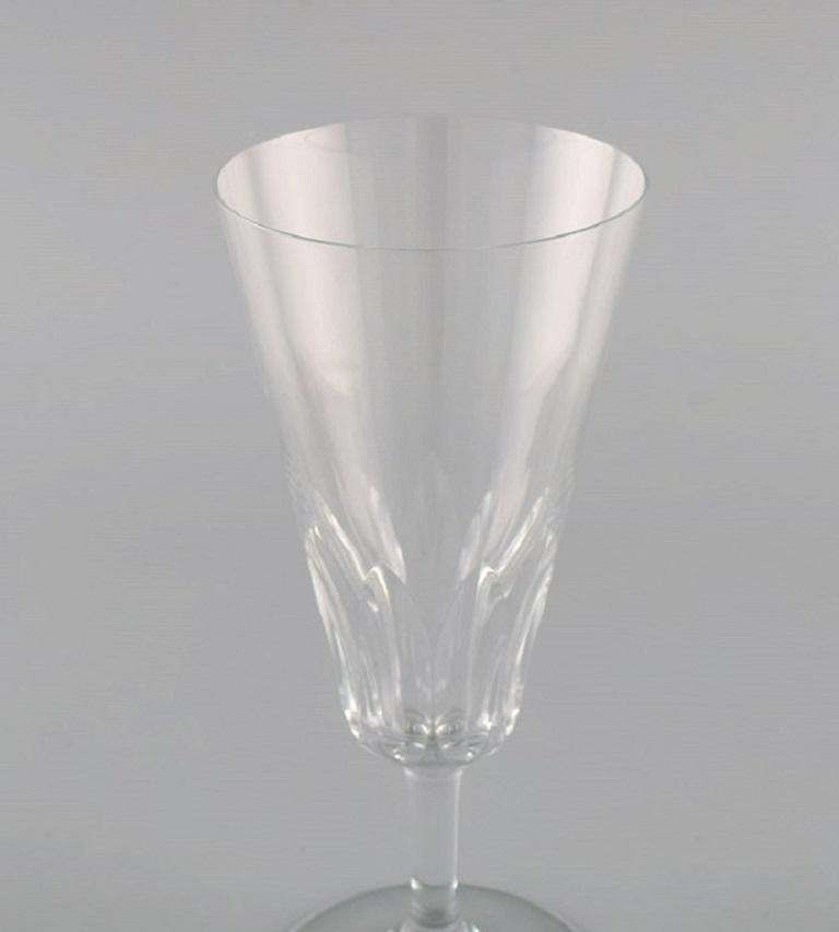 Baccarat, France, 10 Art Deco Champagne Flutes In Clear Crystal Glass photo Home Decor