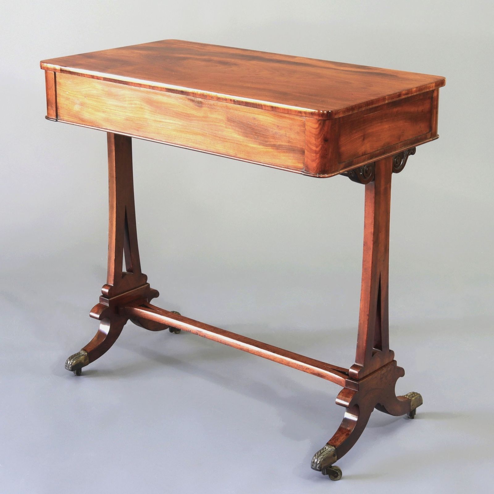 1995.0 Regency Curl Mahogany Small Ladies Writing Desk C1820 photo