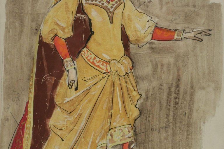 Watercolor Painting Of A Russian Dancer From The Russian Theatre photo Art