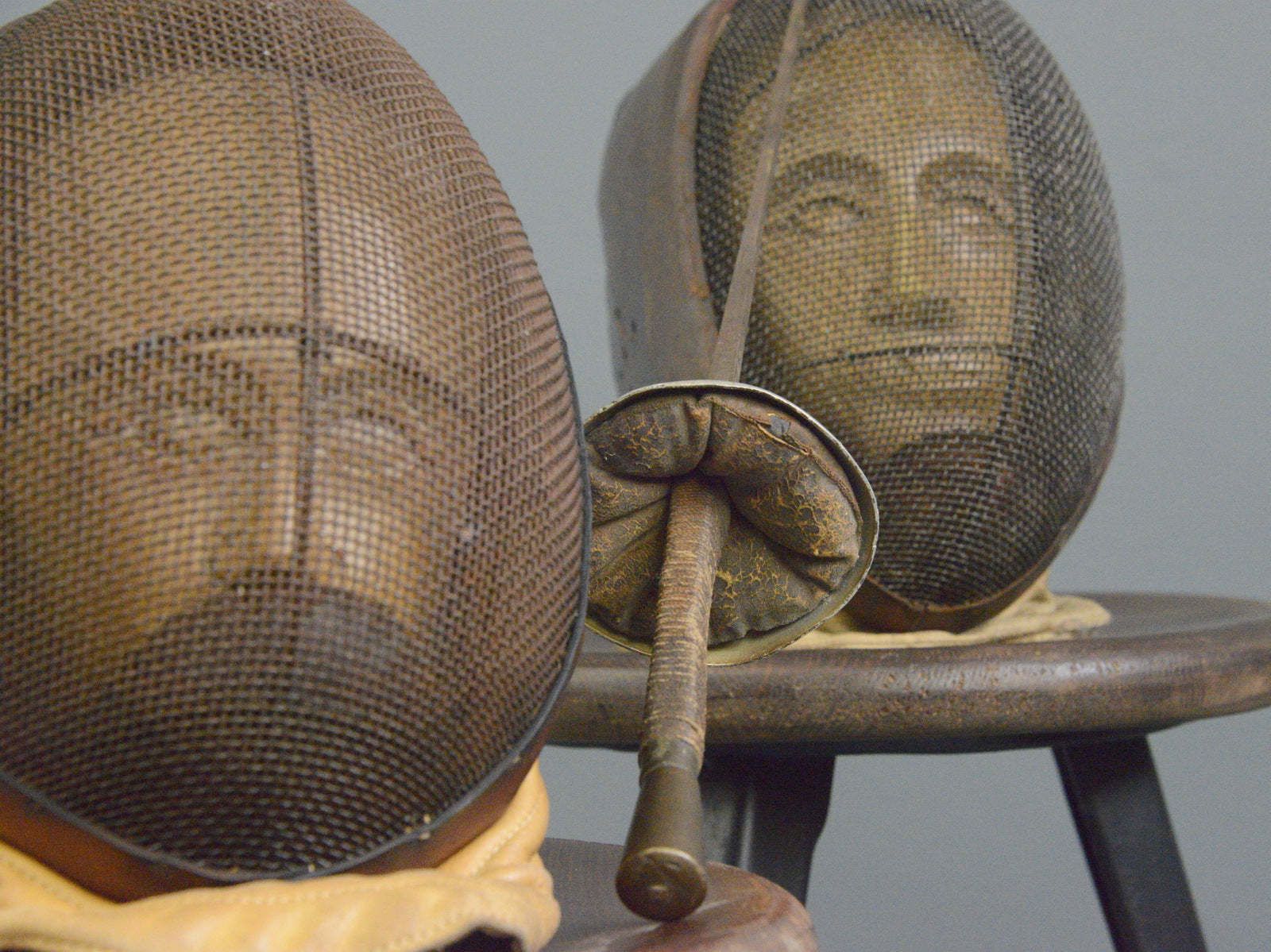 Collection Of Fencing Equipment Circa 1920s photo vintage