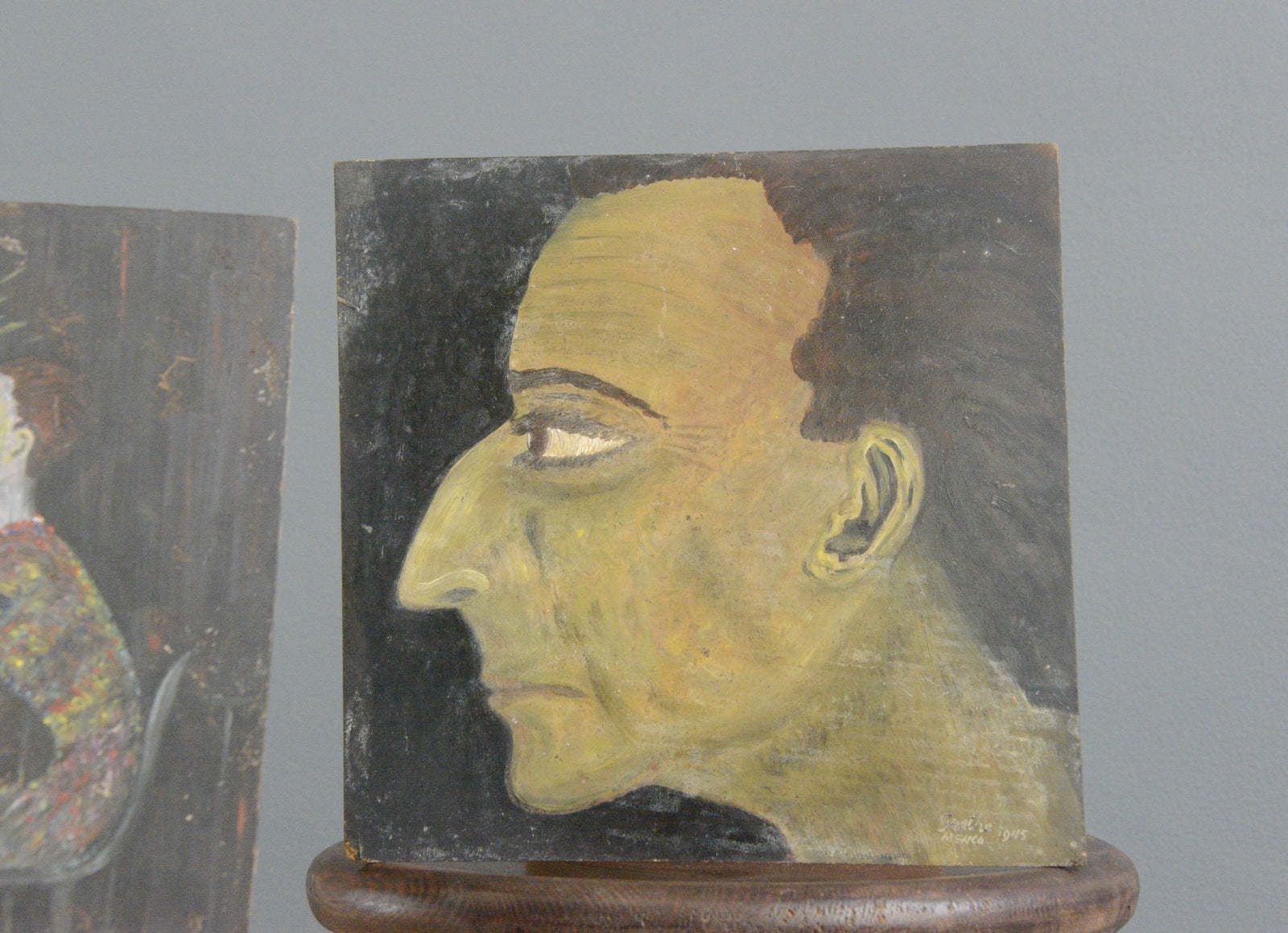 Modernist Oil On Board Paintings Circa 1940s photo for sale