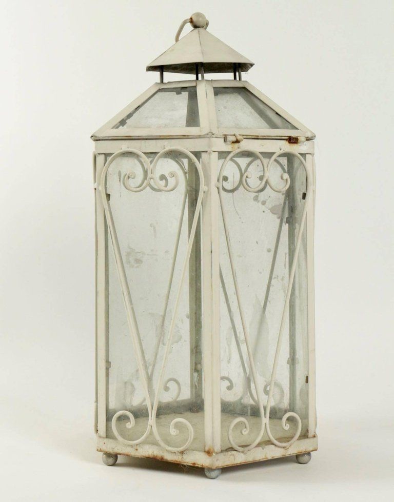 Wrought Iron Lantern In The Shape Of A Miniature Greenhouse photo 726.7268