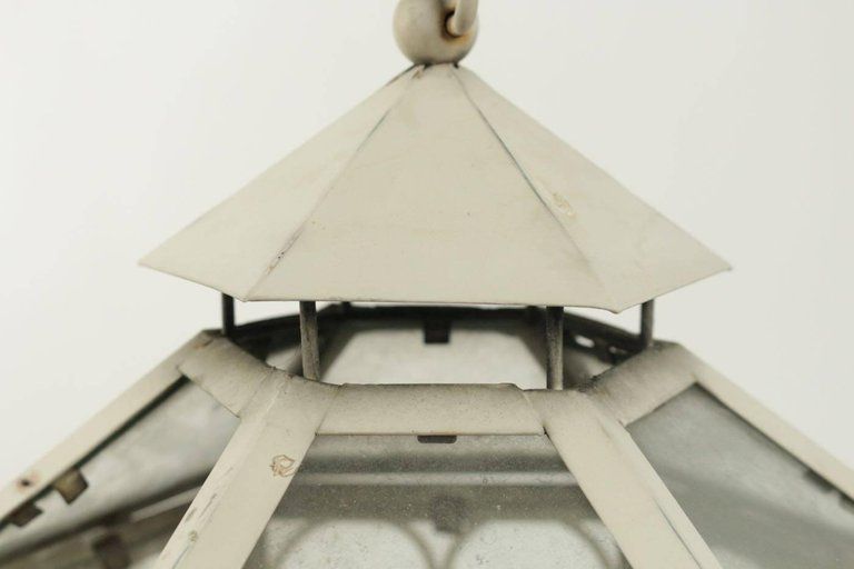 Wrought Iron Lantern In The Shape Of A Miniature Greenhouse photo vintage