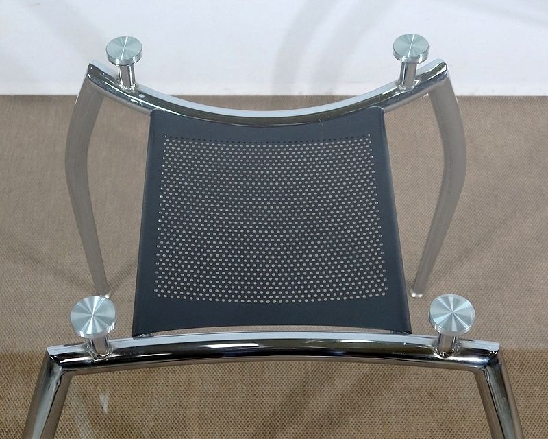 To Print Table In Chromed Metal And Glass – 1970 photo vinterior