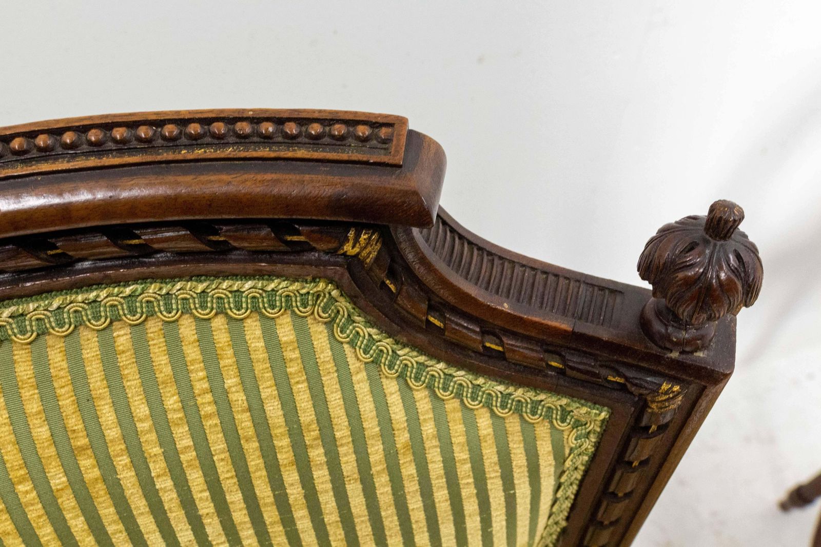 photo furniture Pair Of Louis XVI Revival Open Armchairs French With Footstools, Midcentury