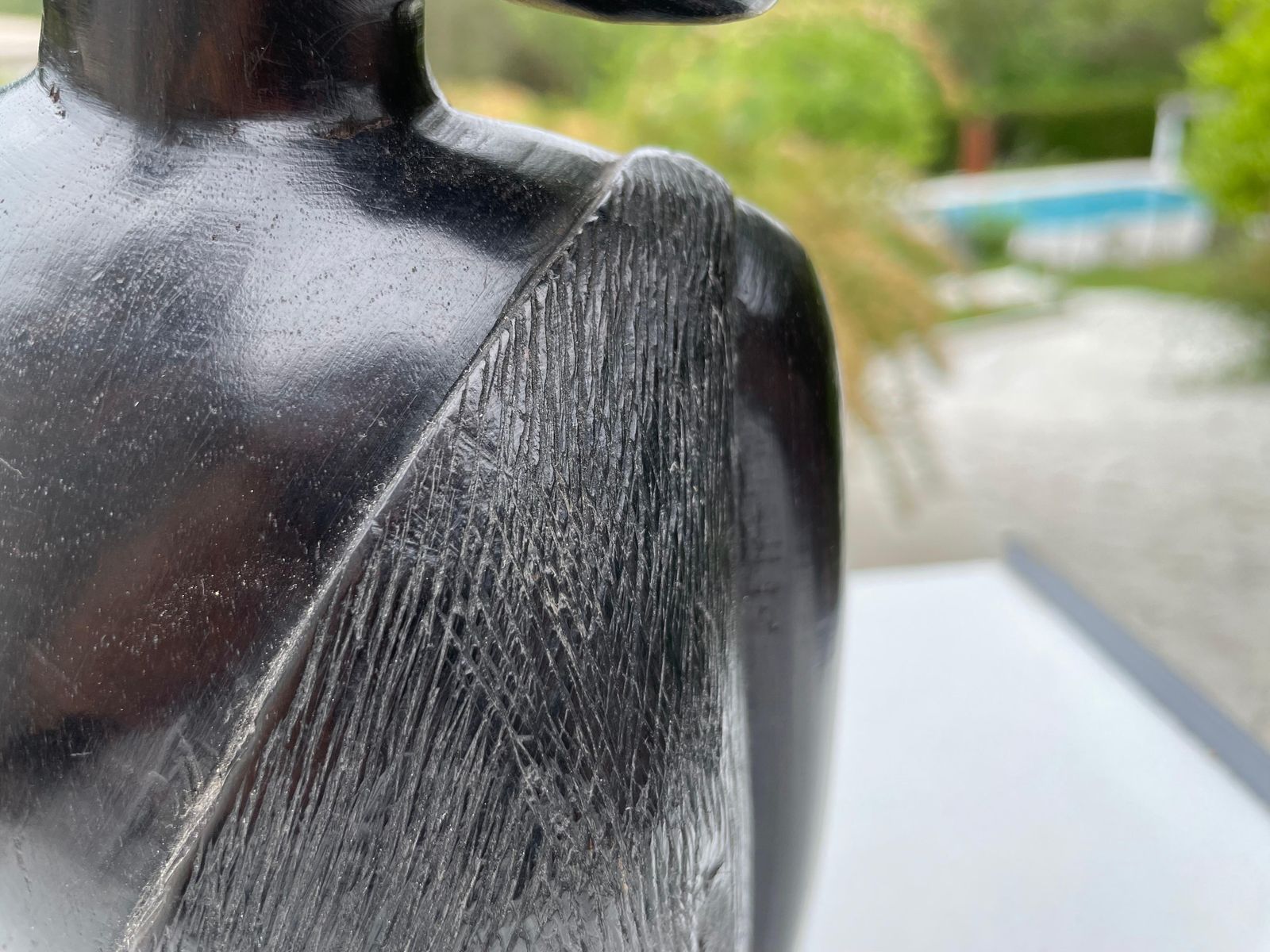 Sculpture In Wood From Africa, Bust Of A Woman, In A Black Color, Circa 1960 photo 468.0