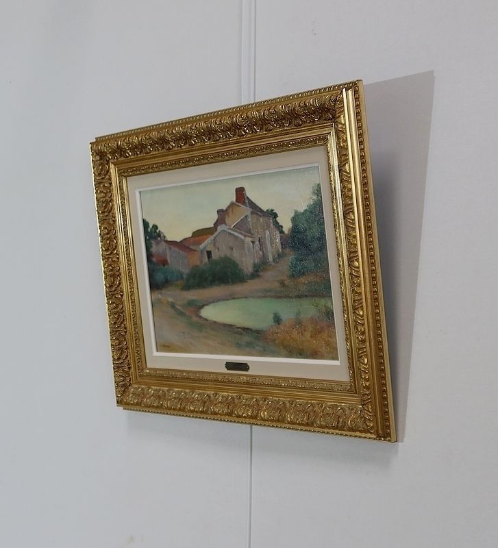 Painting Rural Scene Signed C. Perron – Early 20th Century photo for sale