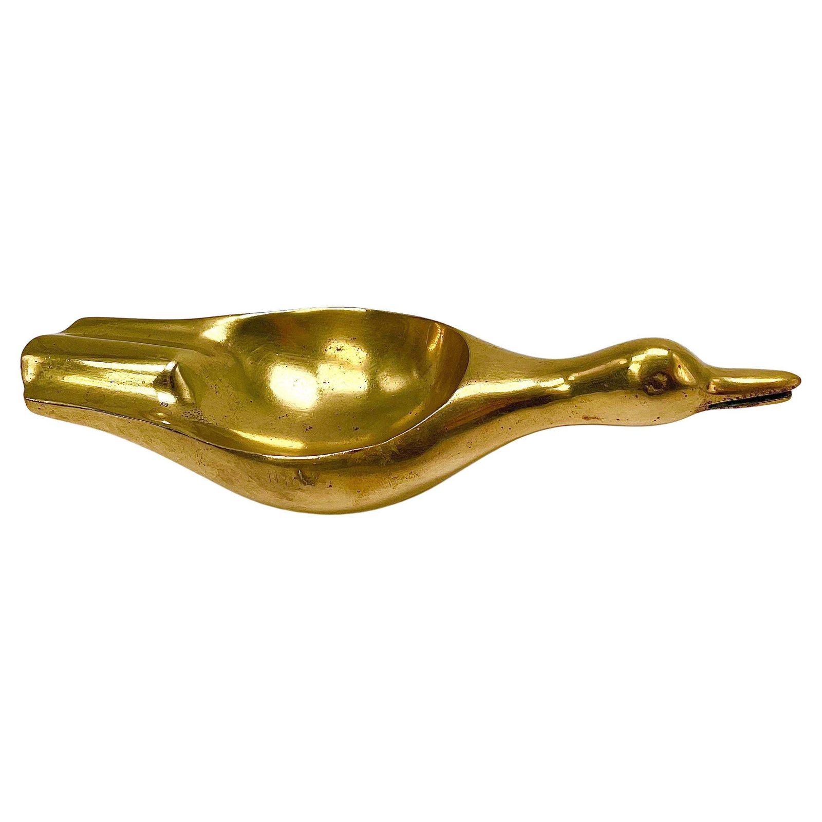Sculpture Ashtray Or Vide Poche, In Solid Brass, In A Gold Color, France 1970