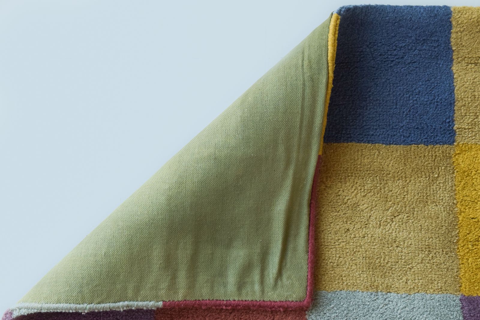 Textiles Colourful Chequered Handwoven Rug photo