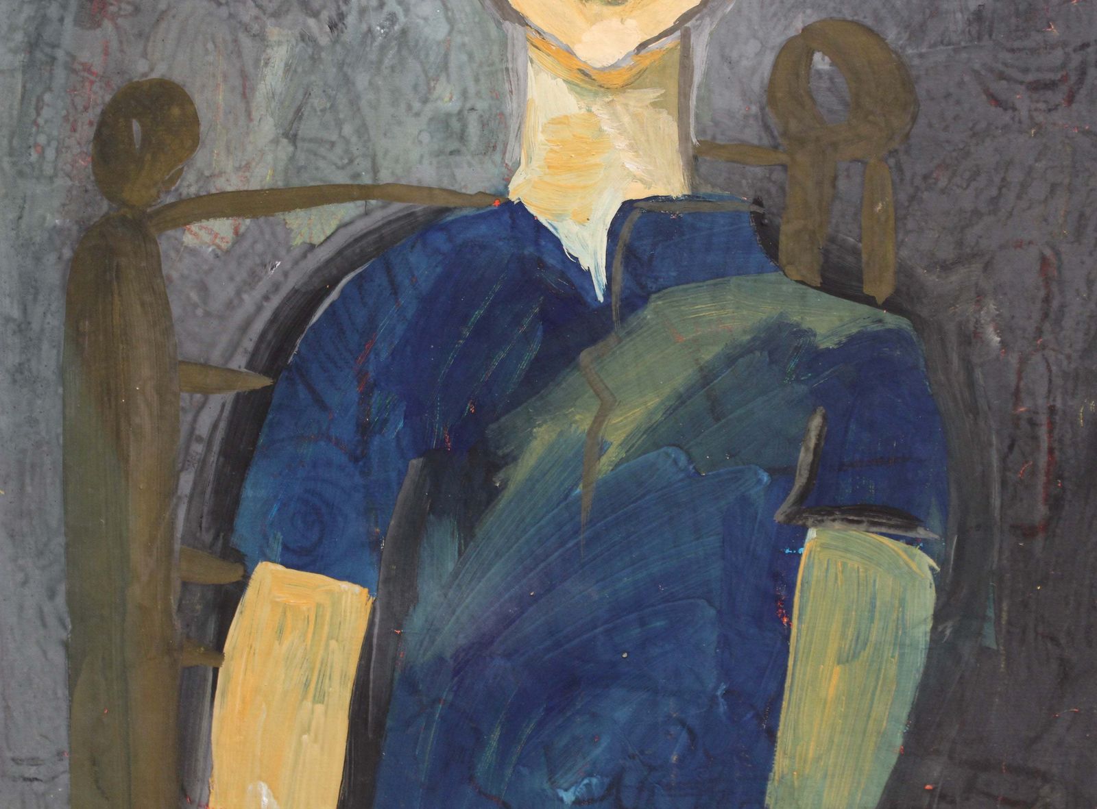 'Portrait Of Boy In A Chair' By Raymond Debiève (Circa 1960s) photo vintage
