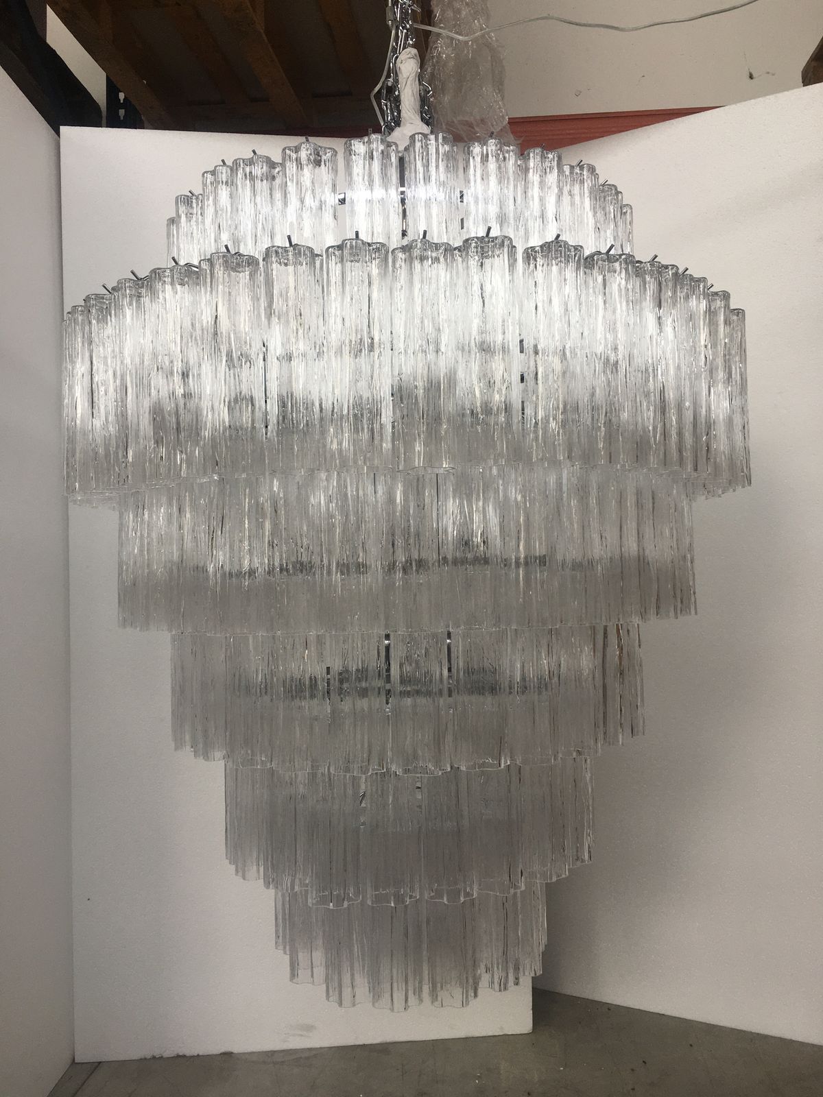 Custom Venini Style 6 Level Murano Glass Sputnik Chandelier photo vintage