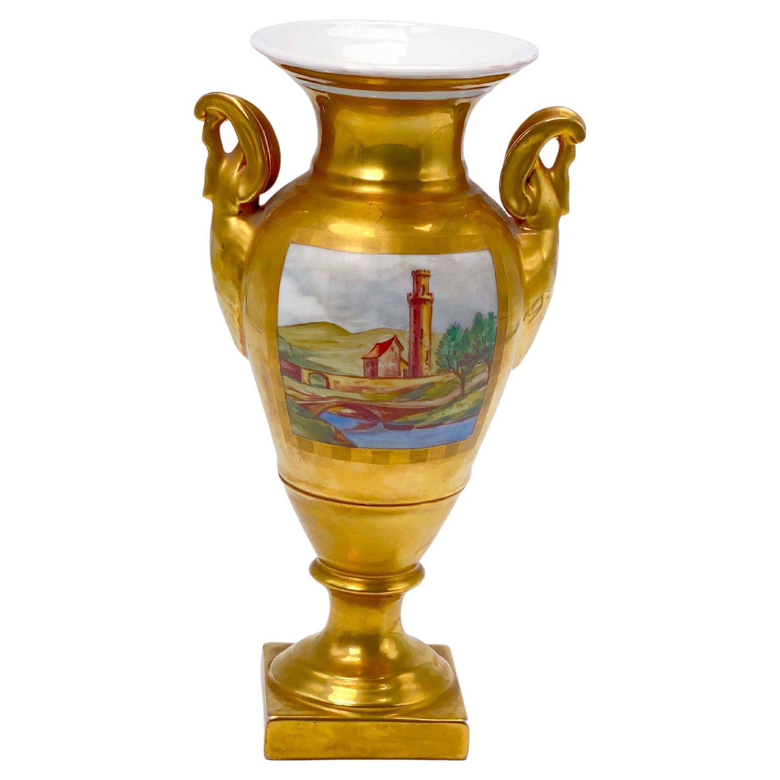 Porcelain Vase Hand Painted Ornamented Decoration, Signed Jacob Petit, 1820 1840.