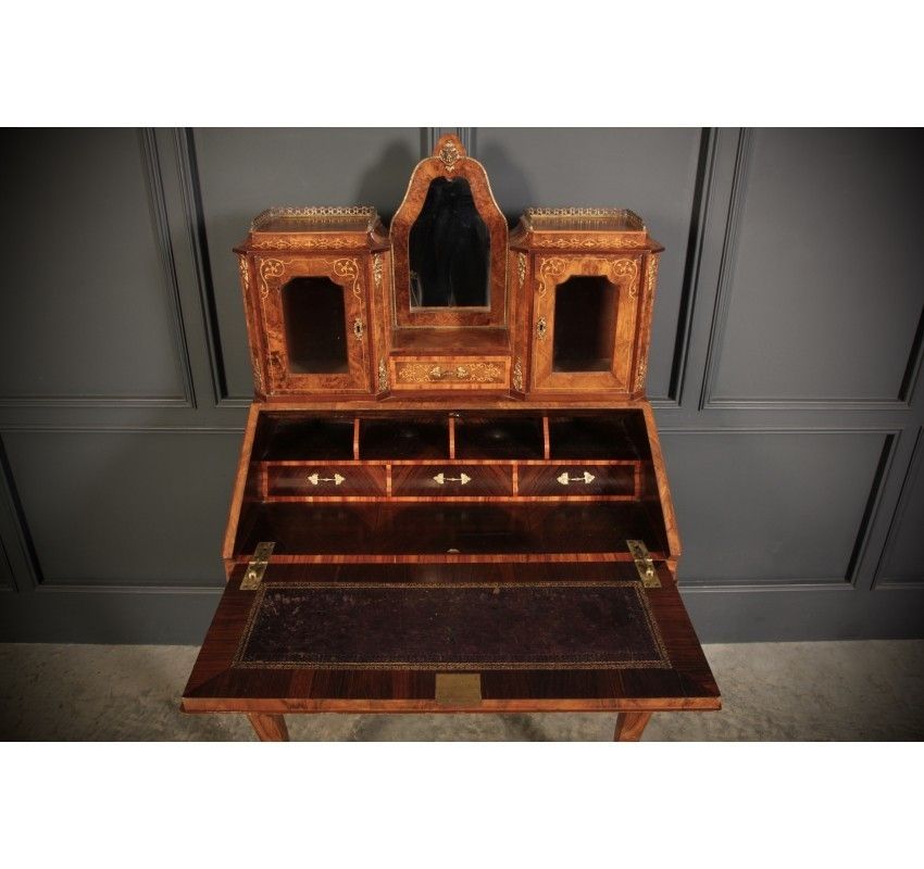 Burr Walnut Marquetry Inlaid Writing Desk photo 2866.5