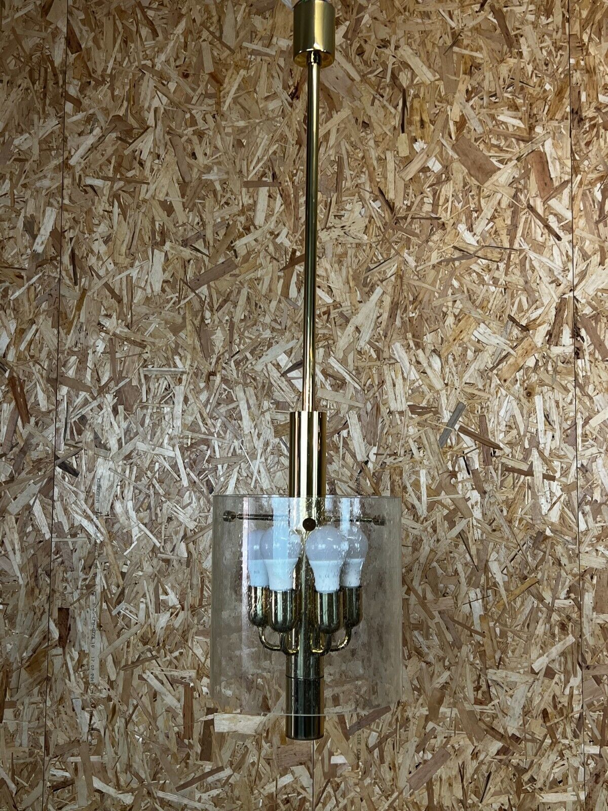 60s 70s Chandelier Huge Chandelier Pendant Lamp Limburg Glass & Chrome Design photo furniture